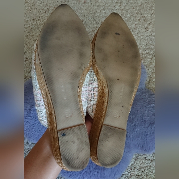 CLORINDA ANTINORI The Luna Gaelle Rosa pink and cream tweed mules size 8 - Picture 14 of 16